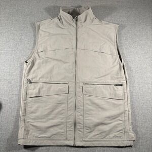Rohan Vest‎ Mens XL Beige Ripstop Full Zip Technical Travel Utility Gorpcore